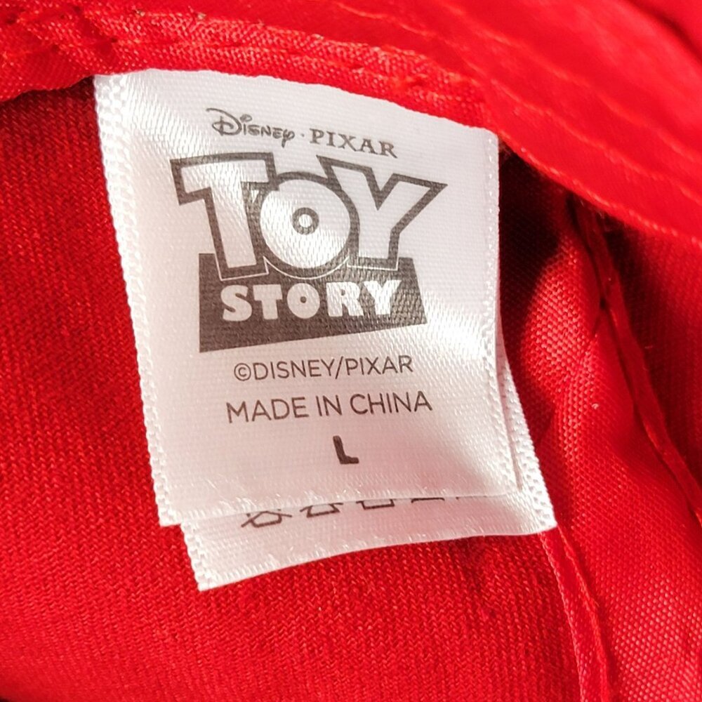 Toy Story Red Pizza Planet Satin Bomber Windbreaker Jacket Adult Medium & Cap L - Picture 11 of 12